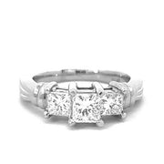 Platinum 3-Stone Engagement Ring - Proposal Ready - Final Sale